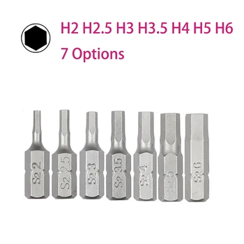 

10pcs Hexagon Screwdriver Bit Set 1/4" Hex Shank 25mm Hex Head Screw Driver Bits For Power Tool H2 H2.5 H3 H3.5 H4 H5 H6