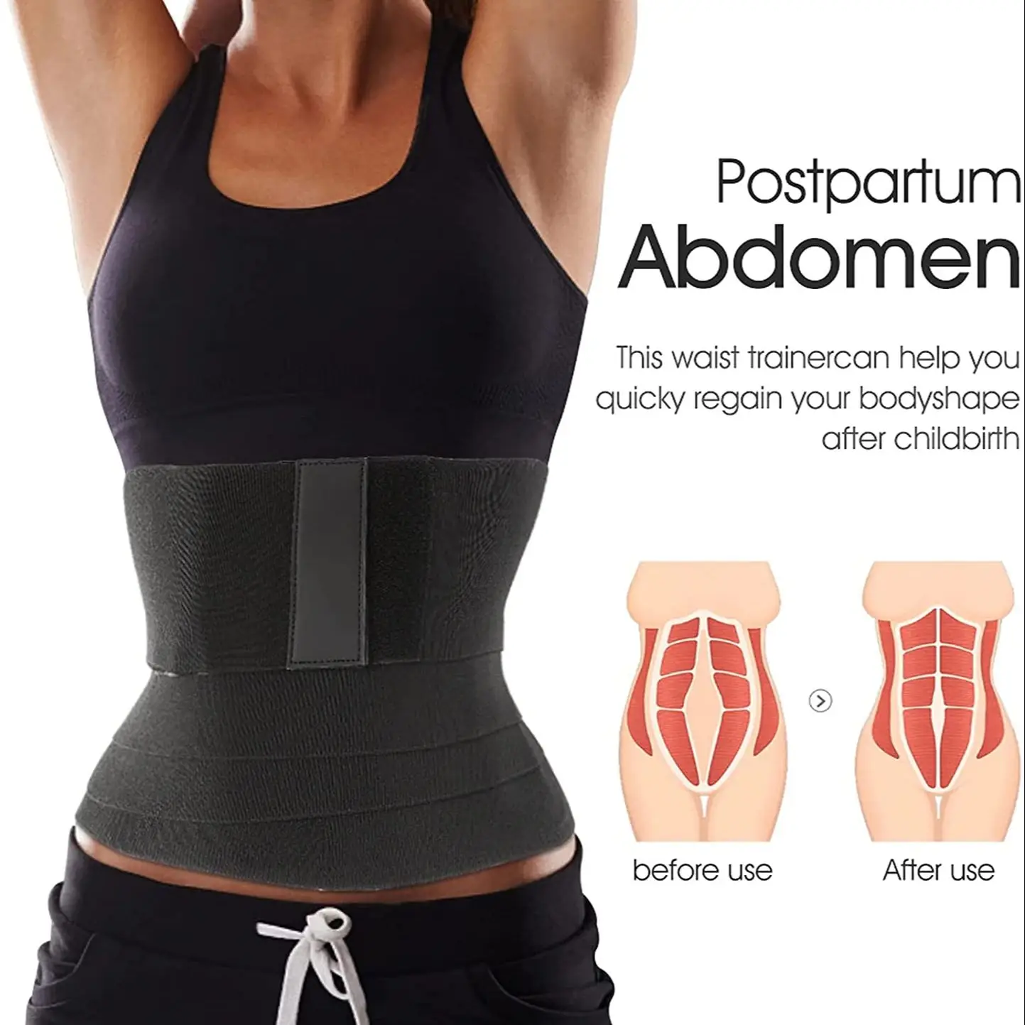 Waist Trainer for Women Tummy Wrap Waist Trimmer Belt Slimming Body Shaper Invisible Wrap Waist Trainer Support Plus Size