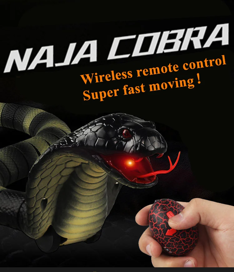Реалистичная имитация ужасов для всего человека змея ползающая Кобра поддельные инфракрасный пульт дистанционного управления электронный питомец Хэллоуин пародия игрушка