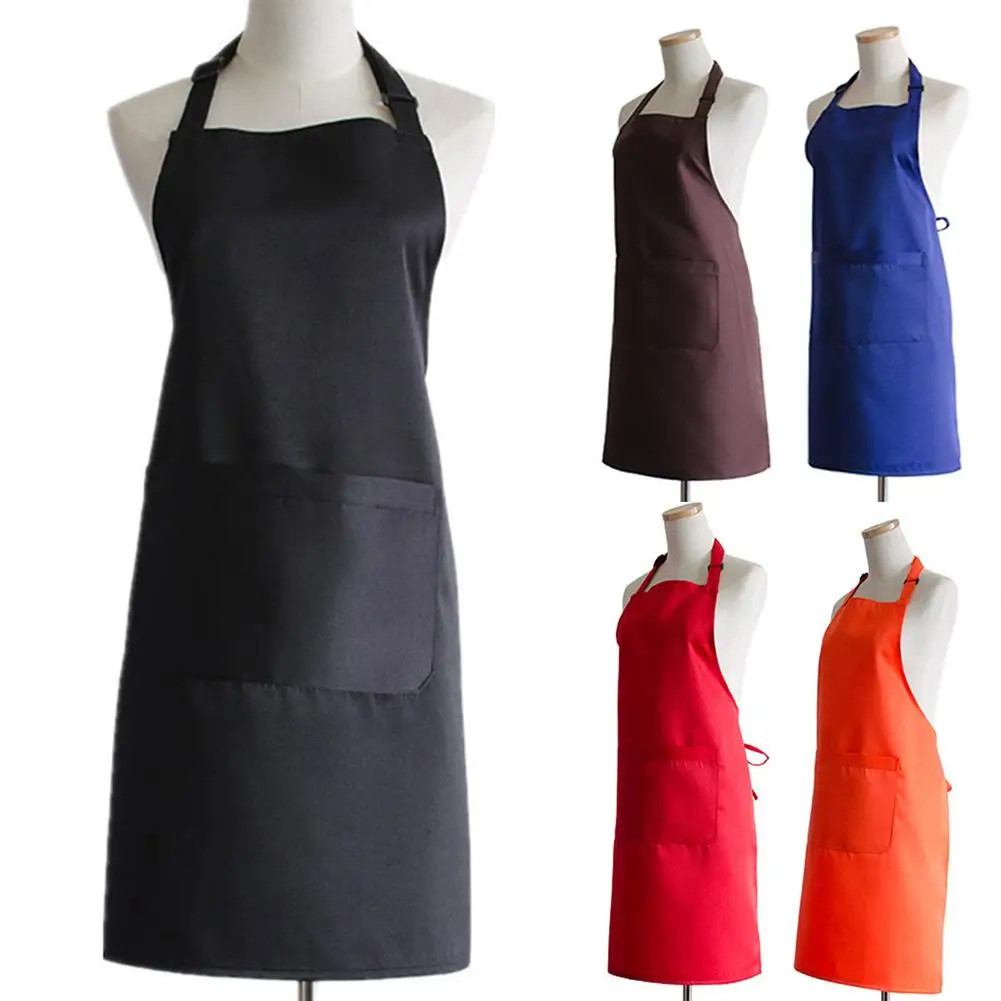Waterproof Aprons Solid Color Unisex Adjustable Aprons Kitchen Restaurant Bib Cooking Apron Anti