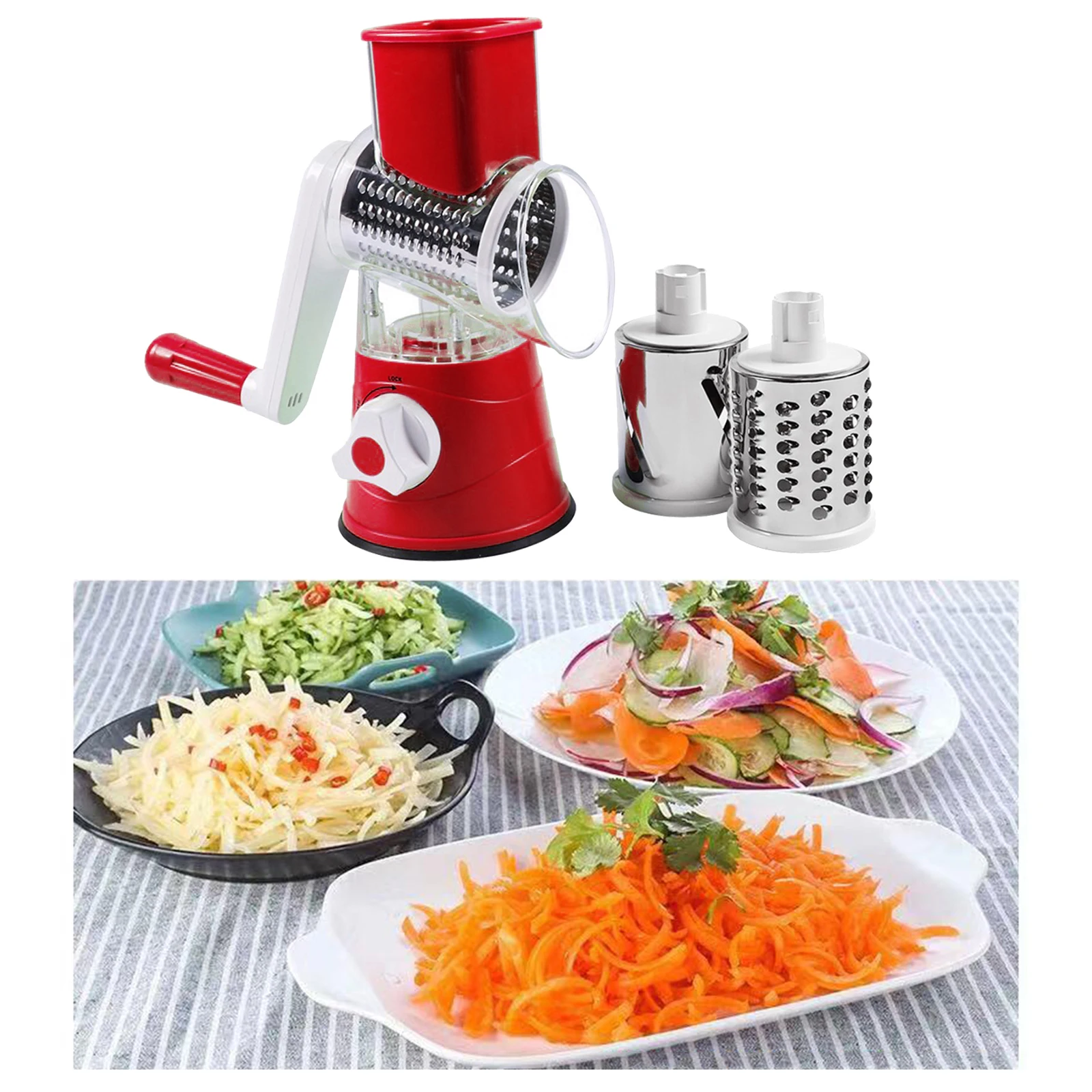 Rotary Cheese Grater Slicer, Drum Slicer Manual Vegetable Cutter Kitchen Gadgets Kitchen Accessories
