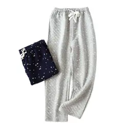 Зимние сексуальные звезды мужские ночные брюки мужские домашние брюки 100% хлопок подводная ткань теплые брюки для сна домашние брюки для