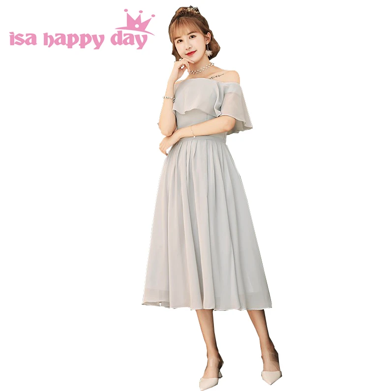 Robe de soiree сексуальное короткое элегантное Новое серое шифоновое женское платье с