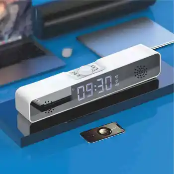 

Computer bluetooth speaker Home bluetooth speaker 3D digital alarm clock led table clock decoration with temperature FM radio