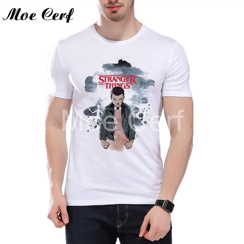 High Quality Fashion New The Stranger Things Men T Shirt 2017 Male TV series Stranger Short Sleeve T-Shirt Men Tees Top L5-204