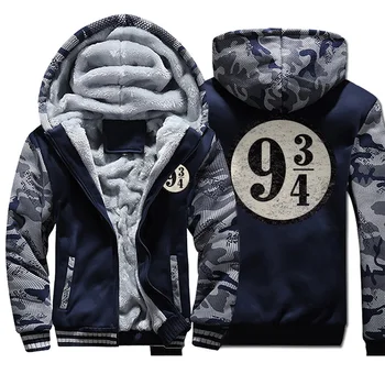 

Men hoodie camouflage plus handsome digital printing hooded velvet padded sweatshirt 2020 autumn winter cardigan casual jackets