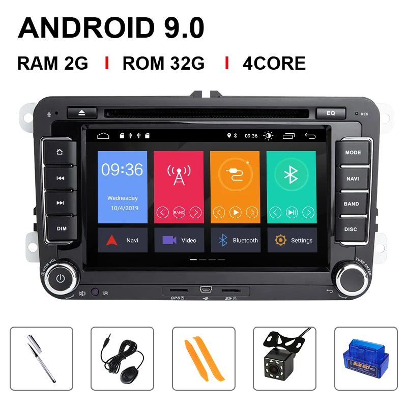 8 ядерный Android 9,0 64 G Автомобильный dvd-плеер gps для Amarok Volkswagen VW Passat b6 Polo Skoda Octavia 2 TIGUAN Golf 56 seat leon obd - Цвет: 4 Core 32ROM OBD Cam