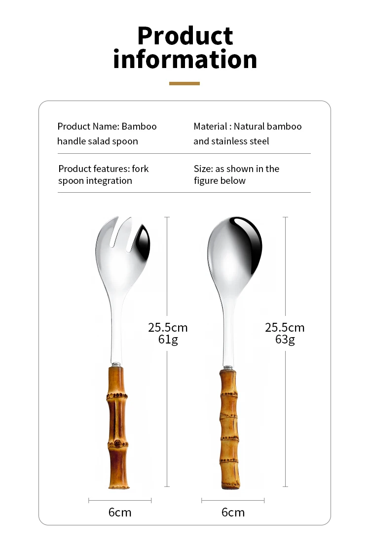 Description Picture 6 of itemGold Metal Soup Spoon Stainless Steel Golden Spoon Noodle Spoon Bamboo Handle Practical Pasta Tools Scoop Kitchen Accessories