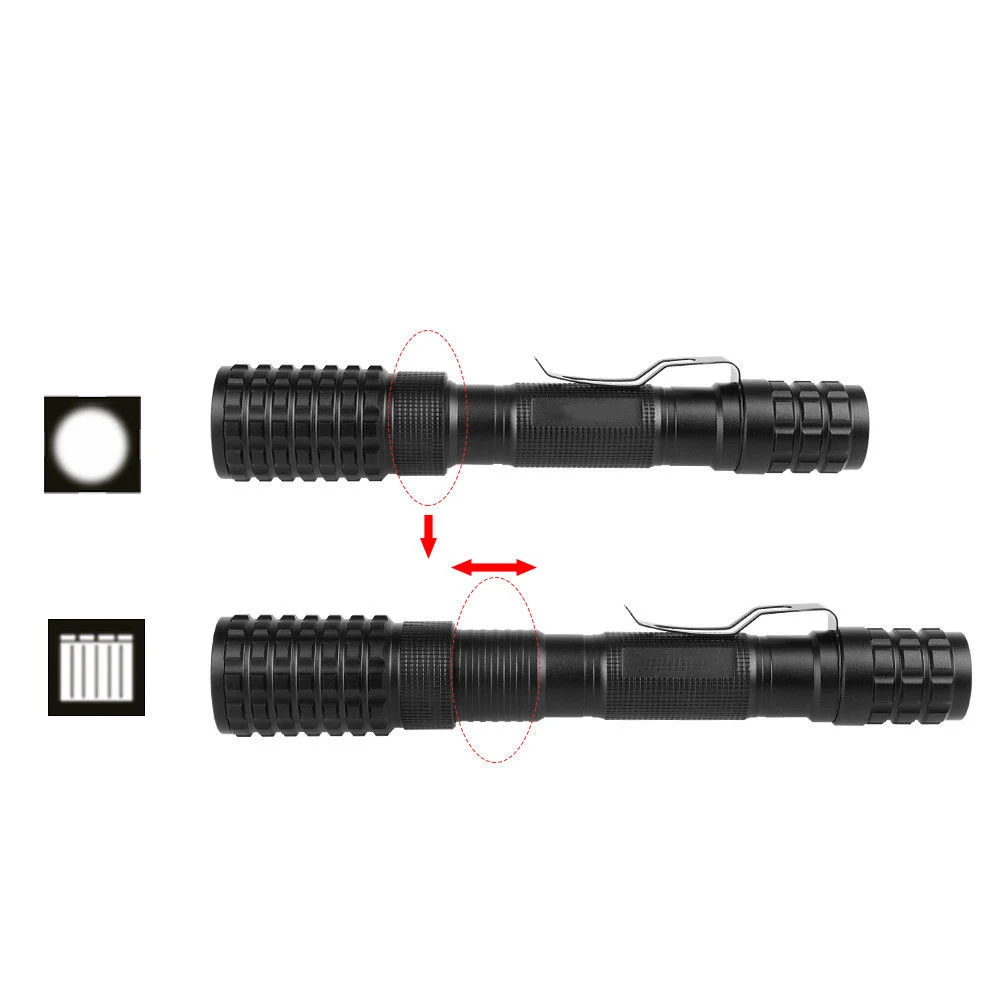 

LED Flashlight with 2x 18650 Battery 1000LM Cycling Hiking Outdoor Sporting Climbing Torch Emergent Lamp XML-T6
