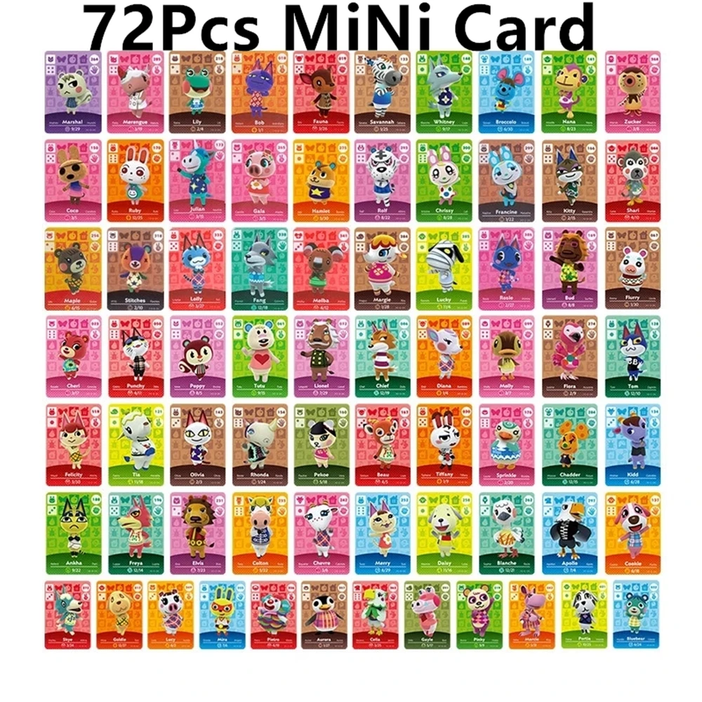 72pcs For Mini Animal Crossing Card NFC For Switch Animal Crossing Game Cards NS Switch Wii U