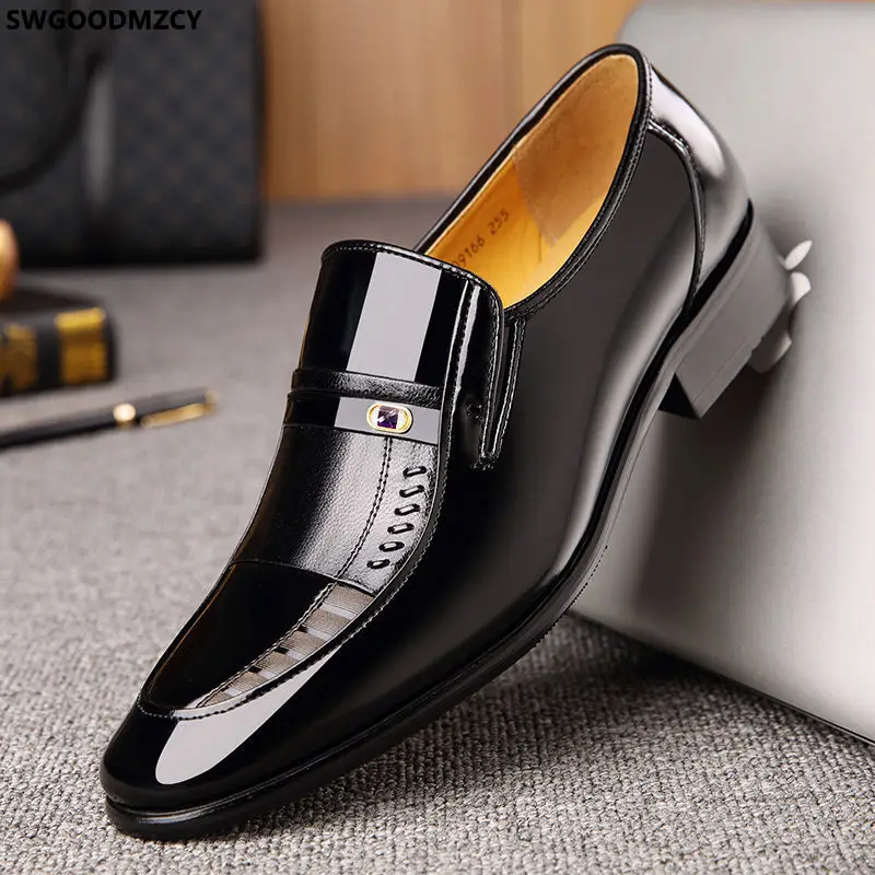 

Black Patent Leather Shoes for Men 2023 Formal Fashion Shoes Gents Coiffeur Loafers Dress Shoes Men Chaussures Mâles Męskie Buty