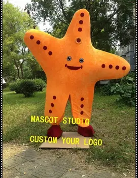 

Orange Sea Star Mascot Costume Suit Cosplay Cartoon Party Game Fancy Dress Outfit Halloween Adults Advertising Parade Carnival