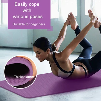 

Non-Slip Yoga Mat Sport Gym Soft Pilates Mats TPE Gymnastics Training Body Building Fitness Exercises Equipment Pad 183*61*0.8cm