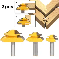 3 шт 1/2 хвостовик замок торцовочный клей Соединение фрезы 45 градусов резчик по дереву набор