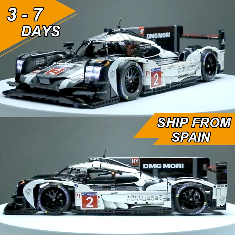 

CADA C61016 20086 Technic Series Super Sports Car Racing 919 MOC LED Light 42083 Building Block Bricks Toys For Children Gifts