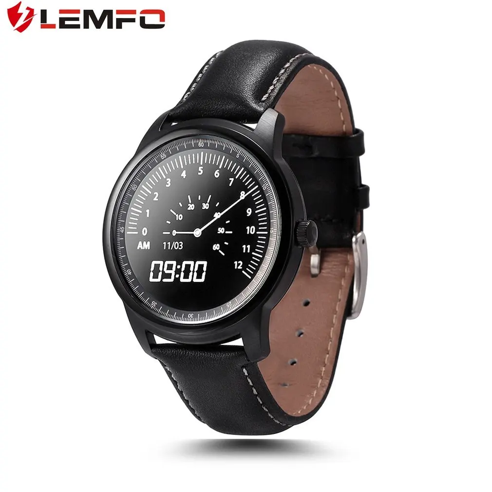 black LEMFO LEM1 шагомер, отслеживание сна спортивные Смарт наручные часы Адсорбция Зарядка синхронизация телефонная книга для iOS для Android - Комплект: black
