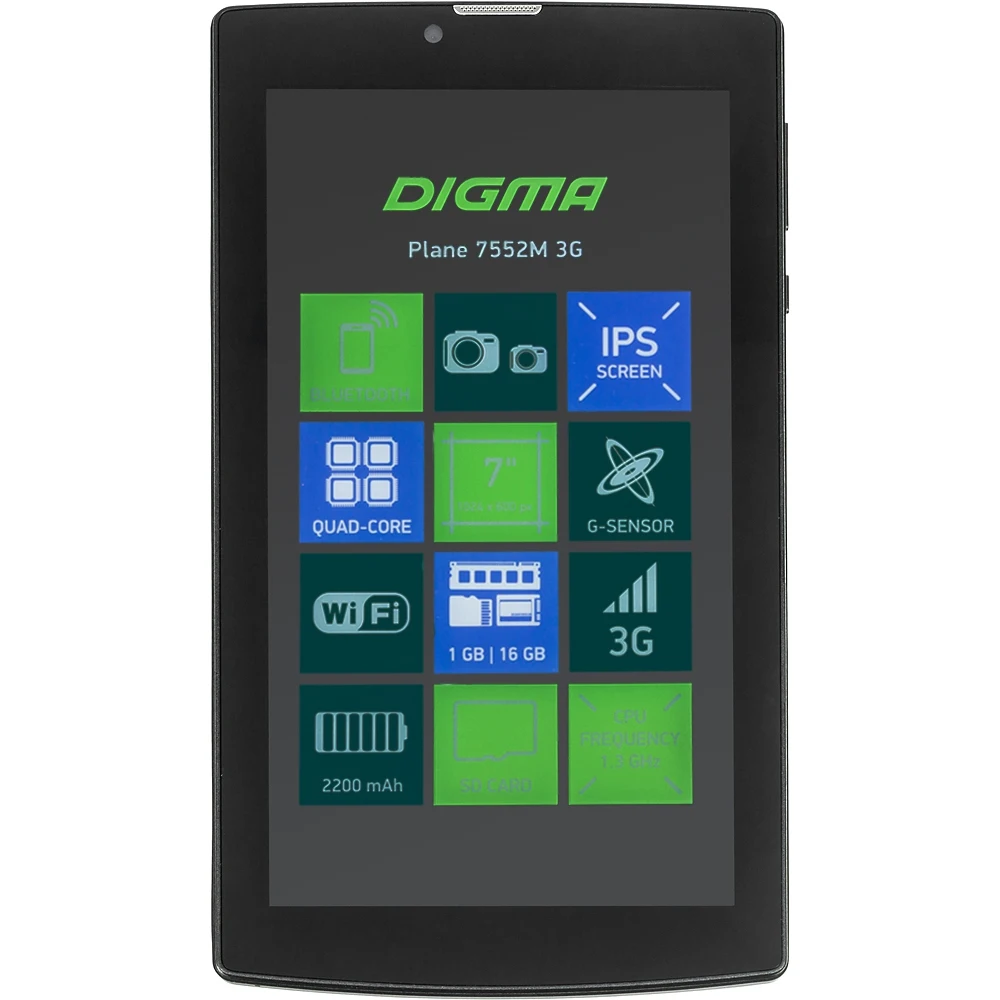 Планшет DIGMA Plane 7552M 3G. 1GB. 16GB черный