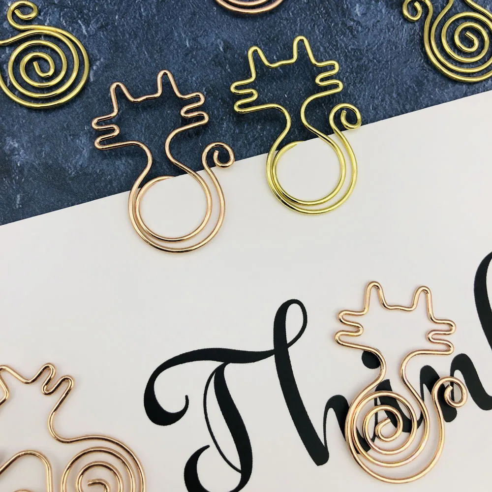 20Pcs Cute Cat Shaped Paper Clips Box Set, Fun Metallic Paperclips For