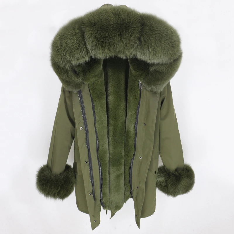 OFTBUY, пальто с натуральным мехом, водонепроницаемая парка, зимняя куртка для женщин, натуральный Лисий меховой капюшон, воротник с манжетами, Толстая теплая верхняя одежда, уличная одежда