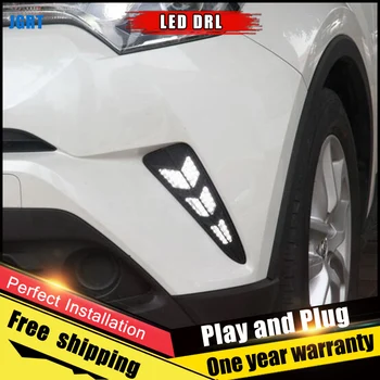 

2PCS 3 color LED Daytime Running Light For Toyota C-HR With yellow Turn Signal Lamp Function Car LED DRL Fog Lamp