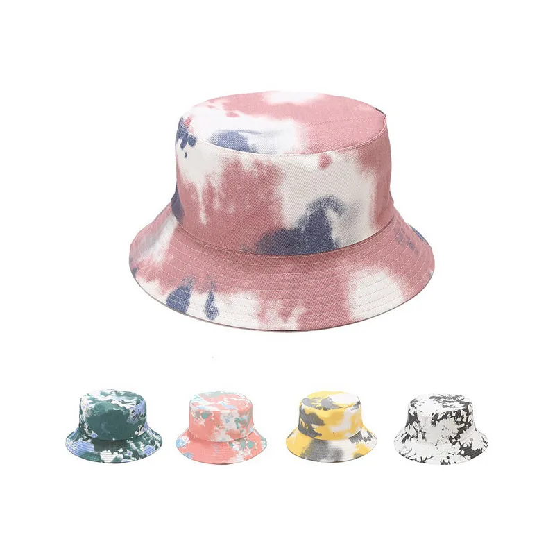 Tie-dye Printed Baby Unisex Fisherman Hat Fashion Double-sided Wearing Basin Summer Outdoor Casual Sun for | Мать и ребенок