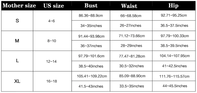 Mother size