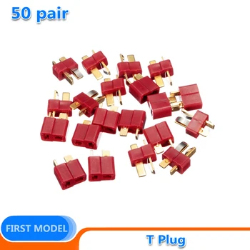 

50 pair T Plug Deans Terminals Connectors Set For RC LiPo Battery Helicopter Male/Female Terminals Connectors Assortment Kit