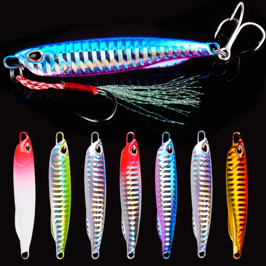 

6PCS Metal Cast Jig Spoon 10g15g 20g 30g 40g Shore Casting Jigging Lead Fish Sea Bass Fishing Lure Artificial Bait Tackle