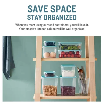 

Food Container with Lids 10 Packs Storage Box Fruit Vegetable Container Microwave Owen Reheated Meal Container for School Office