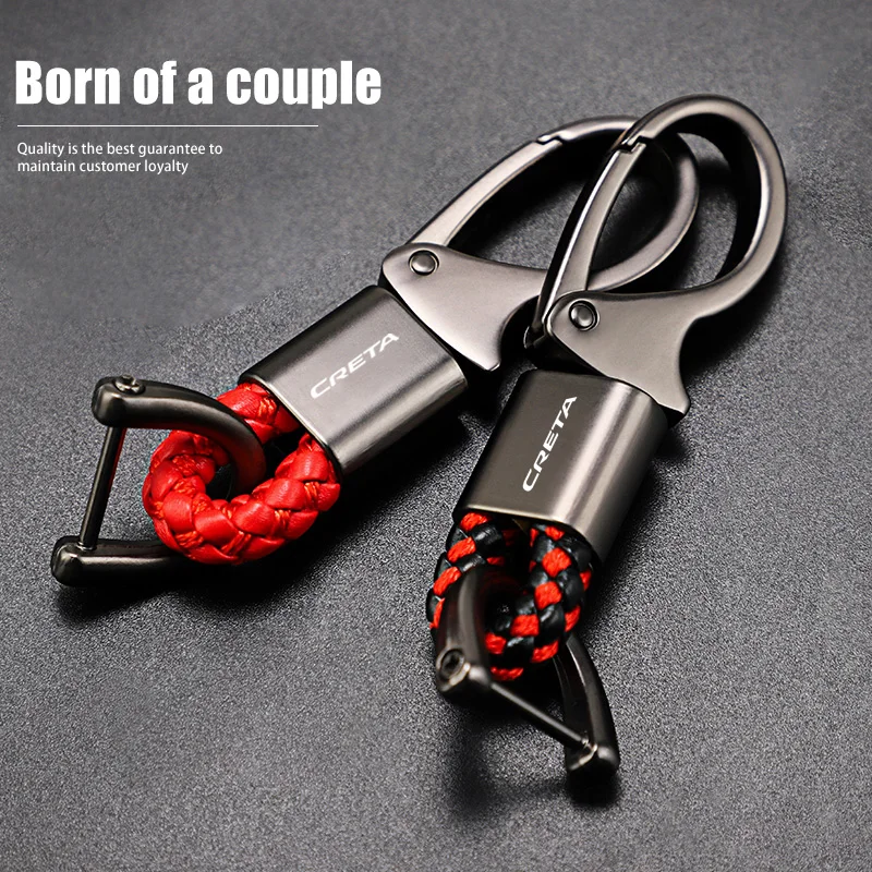 Car Key Ring Leather Zinc Alloy Weave Straps For Hyundai Creta Accent Tucson Elantra ix35 i30 Getz ix25 Solaris styling | Автомобили и