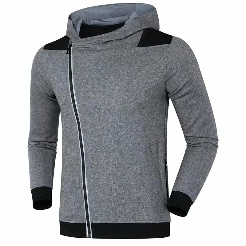 1 Pcs coat Gray Высокоэластичные спортивные мужские штаны для бега спортивный комплект кардиган с капюшоном толстые теплые костюмы для бега одежда для спортзала - Цвет: 1 Pcs coat Gray