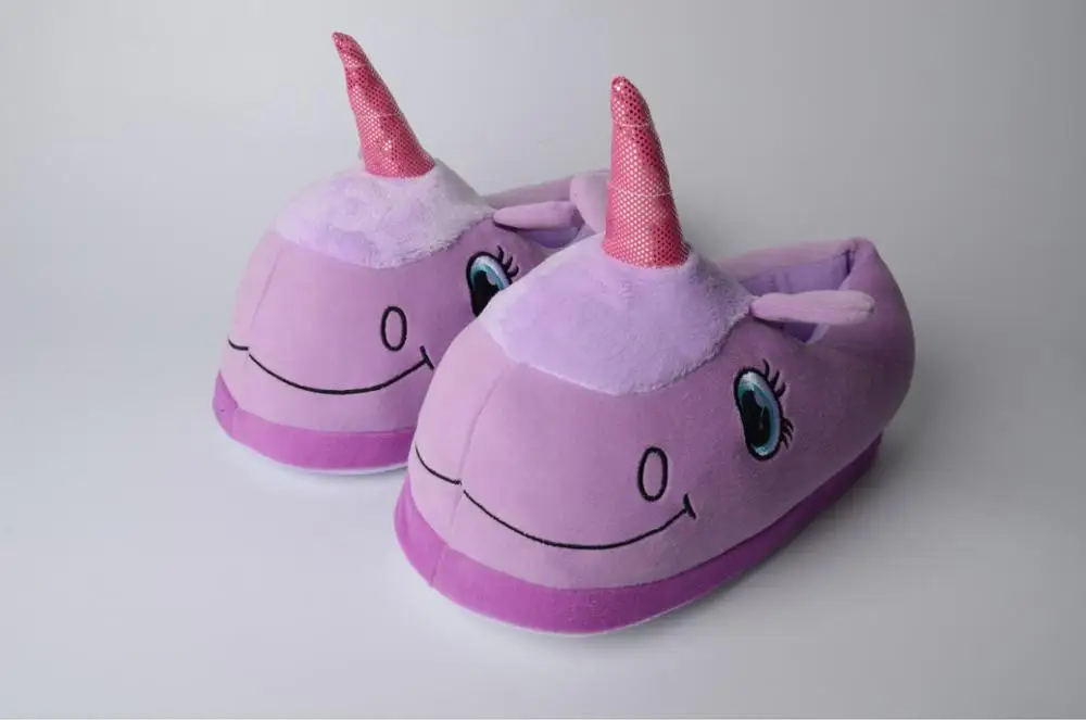 Плюшевые тапочки smile unicorn Симпатичные Супермягкие теплые домашние зимние для