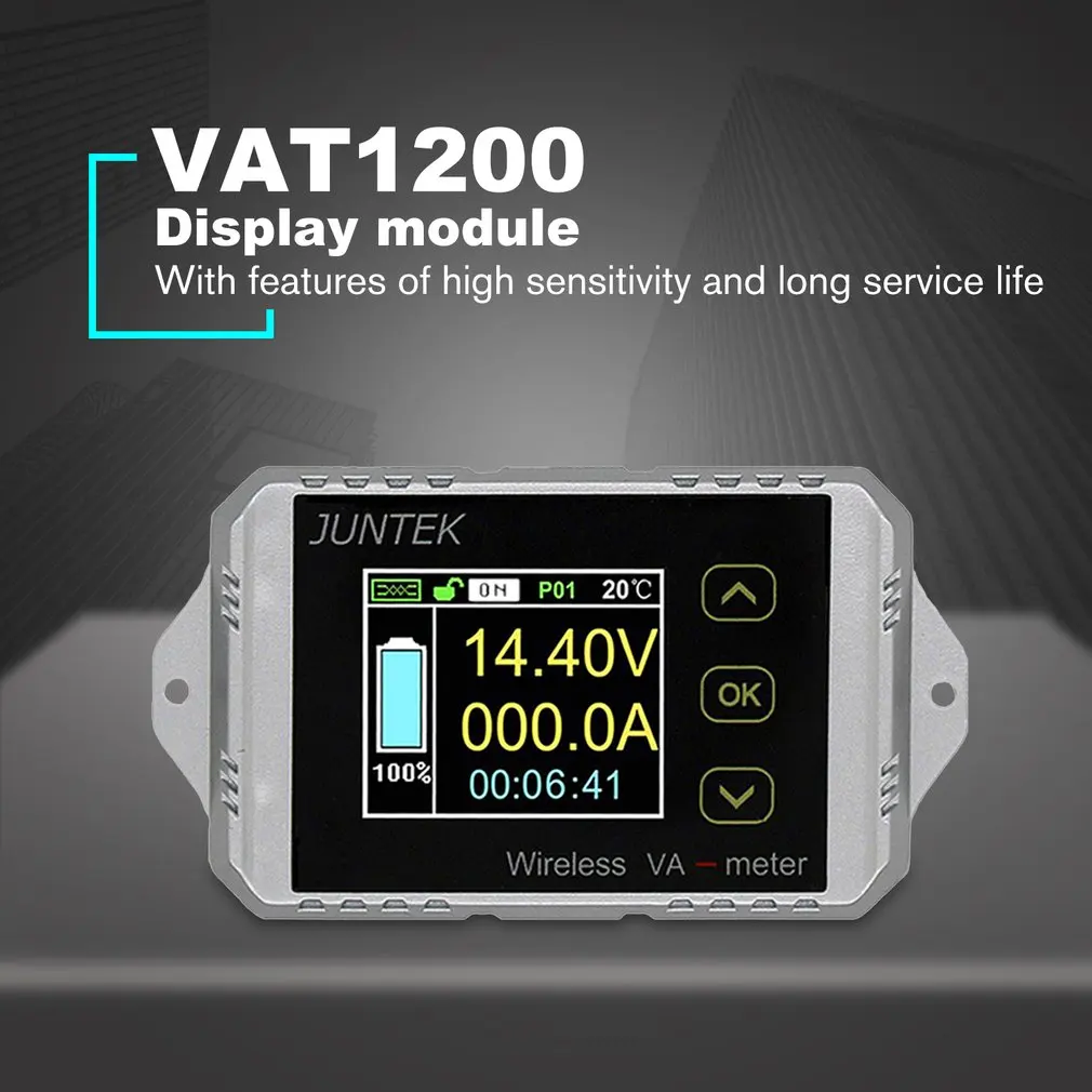 Ват1200 100 в 200А ЖК-цифровой беспроводной постоянного тока Напряжение тока VA метр автомобильный аккумулятор монитор кулонометр счетчик ваттметр