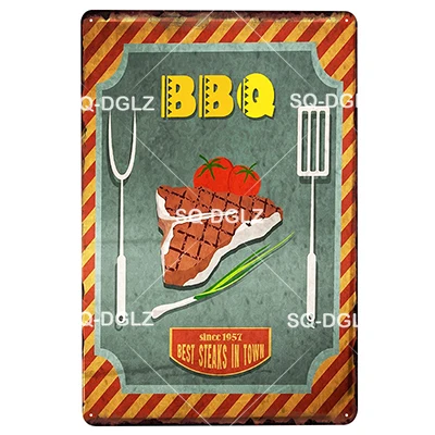 DAD'S BBQ табличка металлическая вывеска винтажная жестяная вывеска украшение для бара домашний декор настенная наклейка картина для паба ресторан плакат подарок - Цвет: 2041
