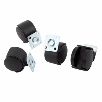

4pcs Black Swivel Plate Caster Chair Wheel Furniture Caster 30mm M8 Screw/Plate Swivel Castor Wheels Replace Hardware Trolley Si