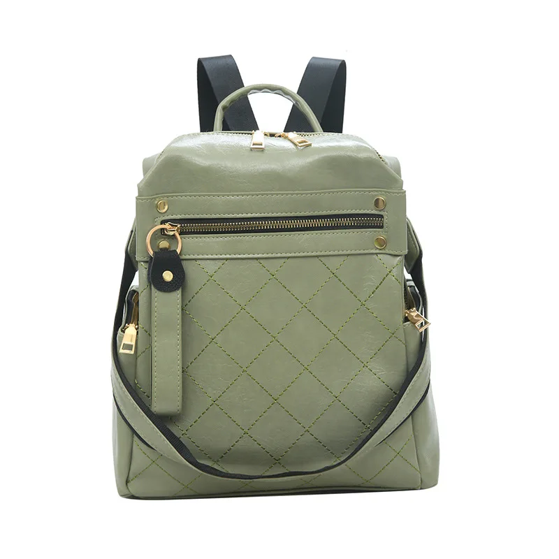 

Lady Backpack One Shoulder Portable Yellow Black White Green High Capacity Rear Zip Pocket Casual Style Square Lady Backpack