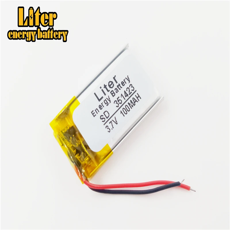 3 7 V полимерная литиевая батарея 351423 100MAH MP3 Электронная настольная гарнитура Bluetooth