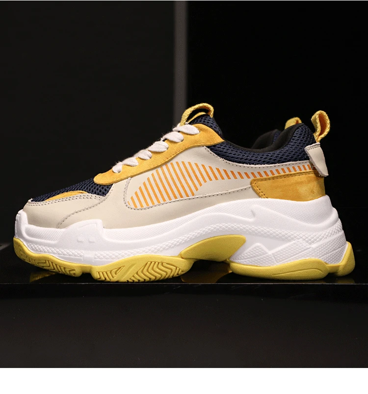 Buono Scarpe/спортивная обувь из сетчатого материала для папы; женские кроссовки на платформе и шнурках; женская обувь из натуральной кожи; брендовые кроссовки