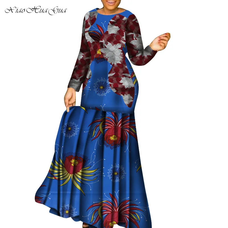 Новые африканские платья для женщин dashiki vetement femme рубашка в африканском стиле bazin riche ankara Большие размеры вечерние длинные платья wy5265