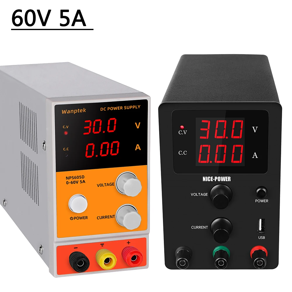 6 видов лаборатории переключение Питание 60V 5A Регулируемый DC лабораторный стенд для Мощность поставки цифровой регулятор силы тока