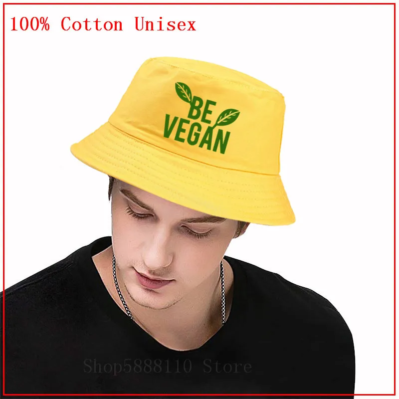 BE VEGAN зеленая Панама мужская шляпа женская летняя Боба в стиле хип хоп Рыбацкая
