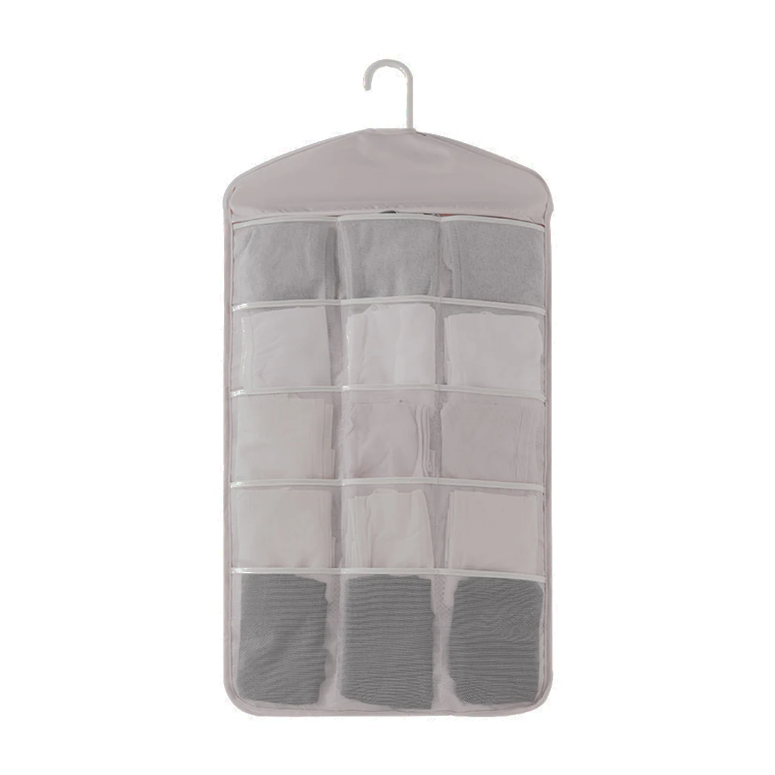 

Double-sided Multi-pocket Hanging Storage Bag Socks Bra Ties Shoes Cosmetic Organizer Multi-layer Underwear Storage Bag - Grey