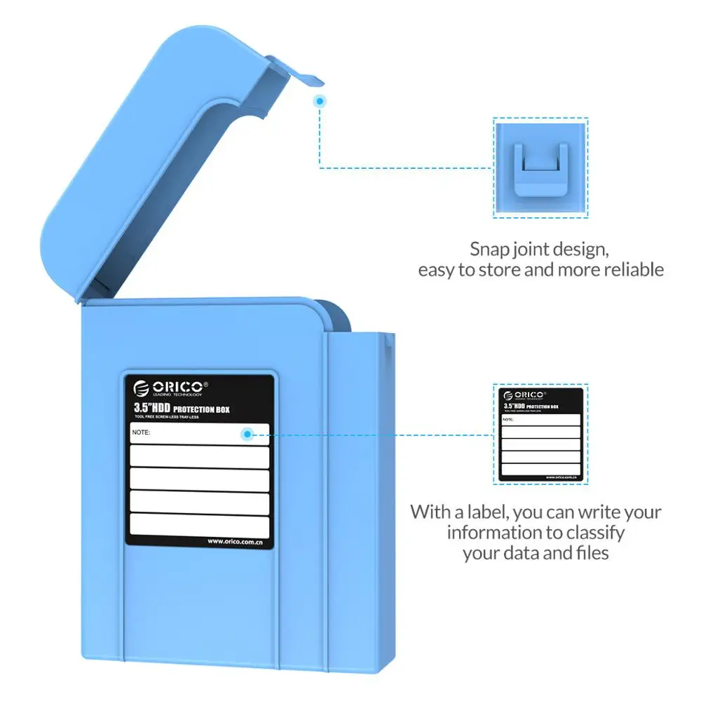 ORICO 3.5 Inch HDD Protection box cases Hard Drive bag Portable HDD Case for External HDD SSD power bank case storage boxes 3.5\