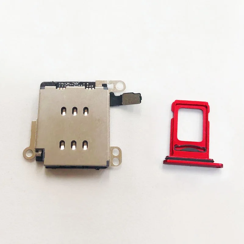 Замена для iPhone XR Dual SIM Card Reader гибкий кабель+ держатель лотка для sim-карты слот адаптер - Цвет: Red