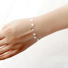 Han edition is sweet sen, Модный жемчужный браслет с пятиконечной звездой, украшенный вручную