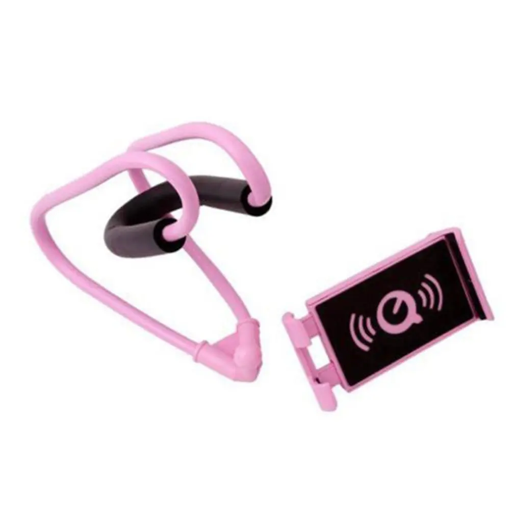 

Portable Lazy Neck Desktop Phone Holder Stand Hanging Waist Mobile Phone Mount Holder Clip Flexible Bracket For iPhoneBlack