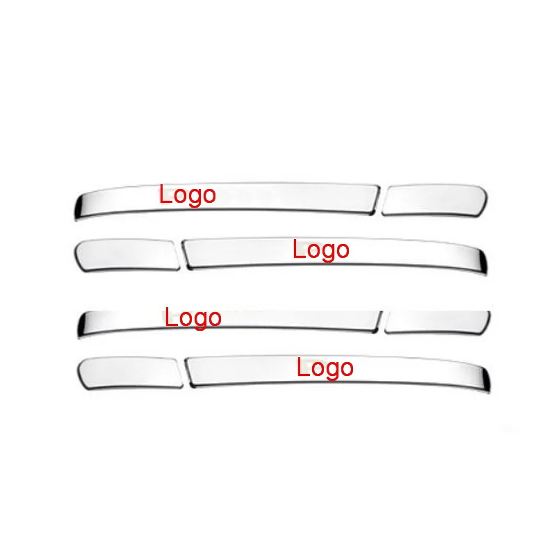 Metal silver handle Tonlinker Внешняя Автомобильная четырехдверная ручка/Накладка на чашу, наклейка для Volkswagen POLO, автомобильный Стайлинг, 4/8 шт. ABS/Metel, наклейка на крышку - Цвет: Metal silver handle