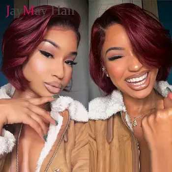 

Blonde 613 Pixie Cut Wig BOB Lace Front Human Hair Wigs 99J Burgandy 13X6 Lace Frontal Wigs 150 Density Natural Curly Lace Wigs
