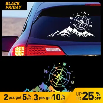 

Car Sticker Auto Compass Tree Mountain SUV Off-road RV Camper Car-Styling Vehicle Reflective Decals Sticker Decor Accessories