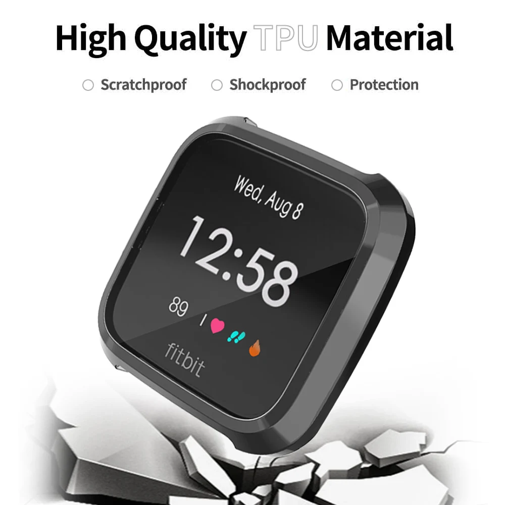 Чехол для экрана для Fitbit Versa/Versa Lite/Versa 2 часы с полным покрытием ТПУ устойчивые к царапинам легкие мягкие Аксессуары для бампера